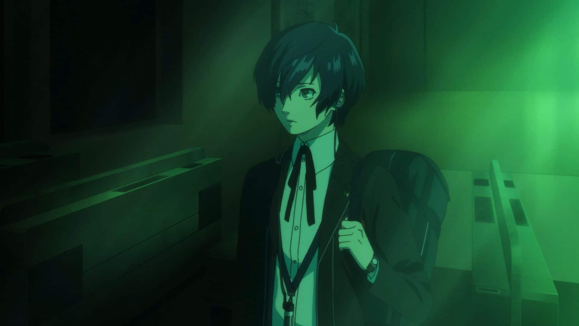 An anime cutscene featuring the protagonist of Persona 3 Reload