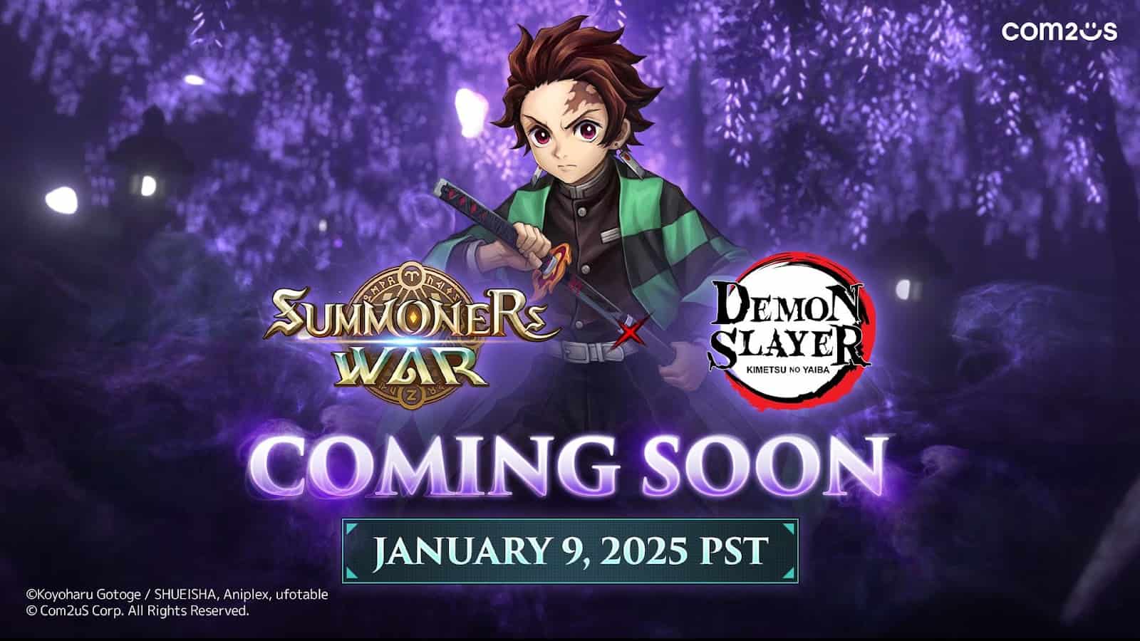 Summoners War Demon Slayer | The Outerhaven Main image for the collaboration between Summoners War and Demon Slayer