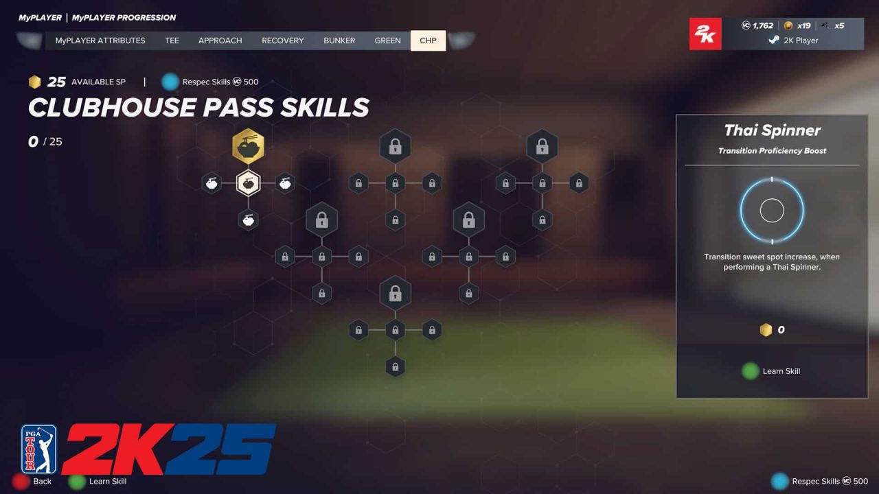 PGA TOUR 2K25 Clubhouse Pass Skill Tree | The Outerhaven PGA 2K25