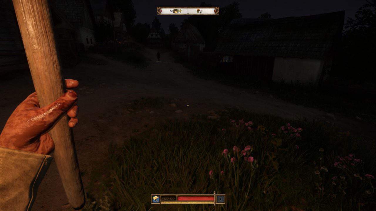 Use the torch to calm nearby guards in a village in Kingdom Come Deliverance 2