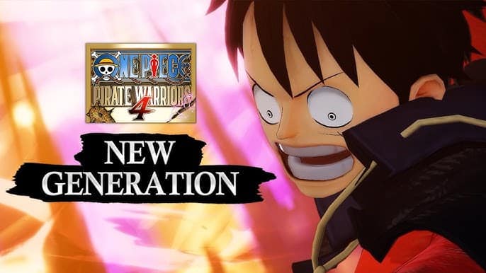 Youtube thumbnail with One Piece Pirate Warriors 4 that has Luffy and text that says New Generation