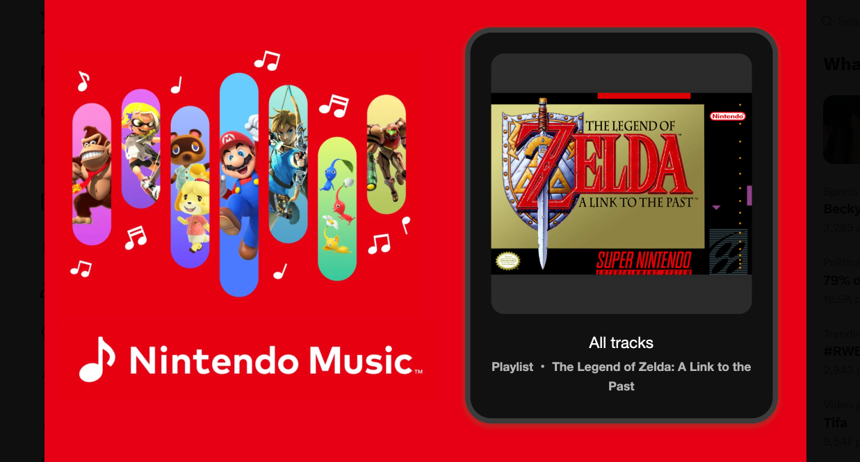 Nintendo Music, The Legend of Zelda A Link To The Past