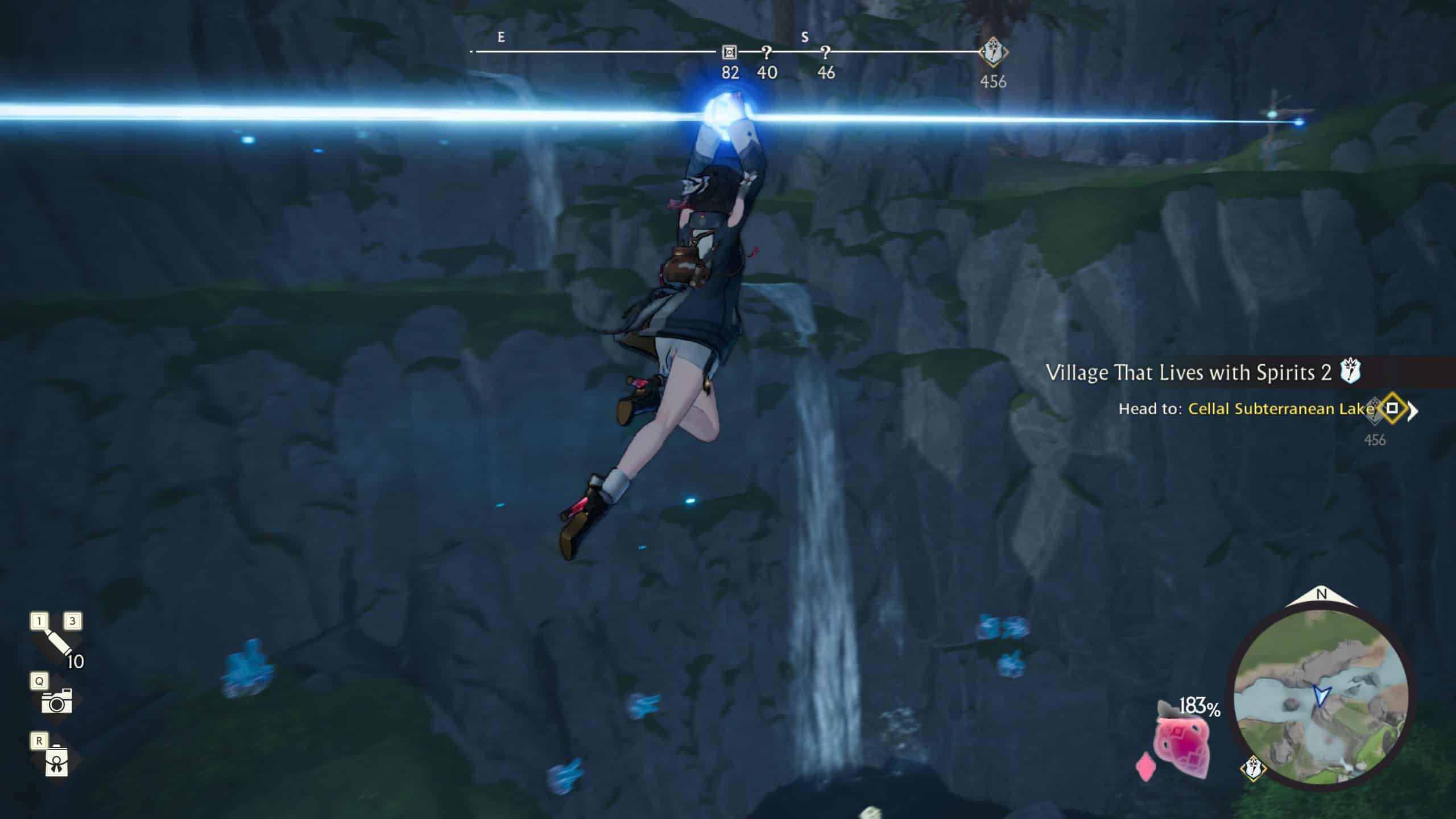 Atelier Yumia zipline | The Outerhaven Yumia on a zipline over the environment in Atelier Yumia The Alchemist of Memories & The Envisioned Land