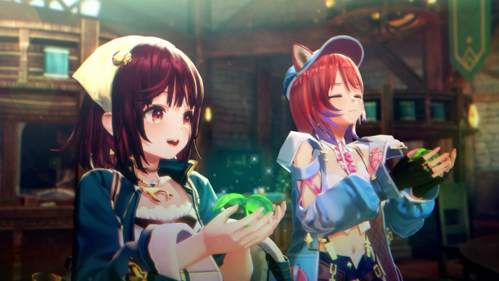 Screenshot of Rias and Sophie in Atelier Resleriana: The Red Alchemist & The White Guardian