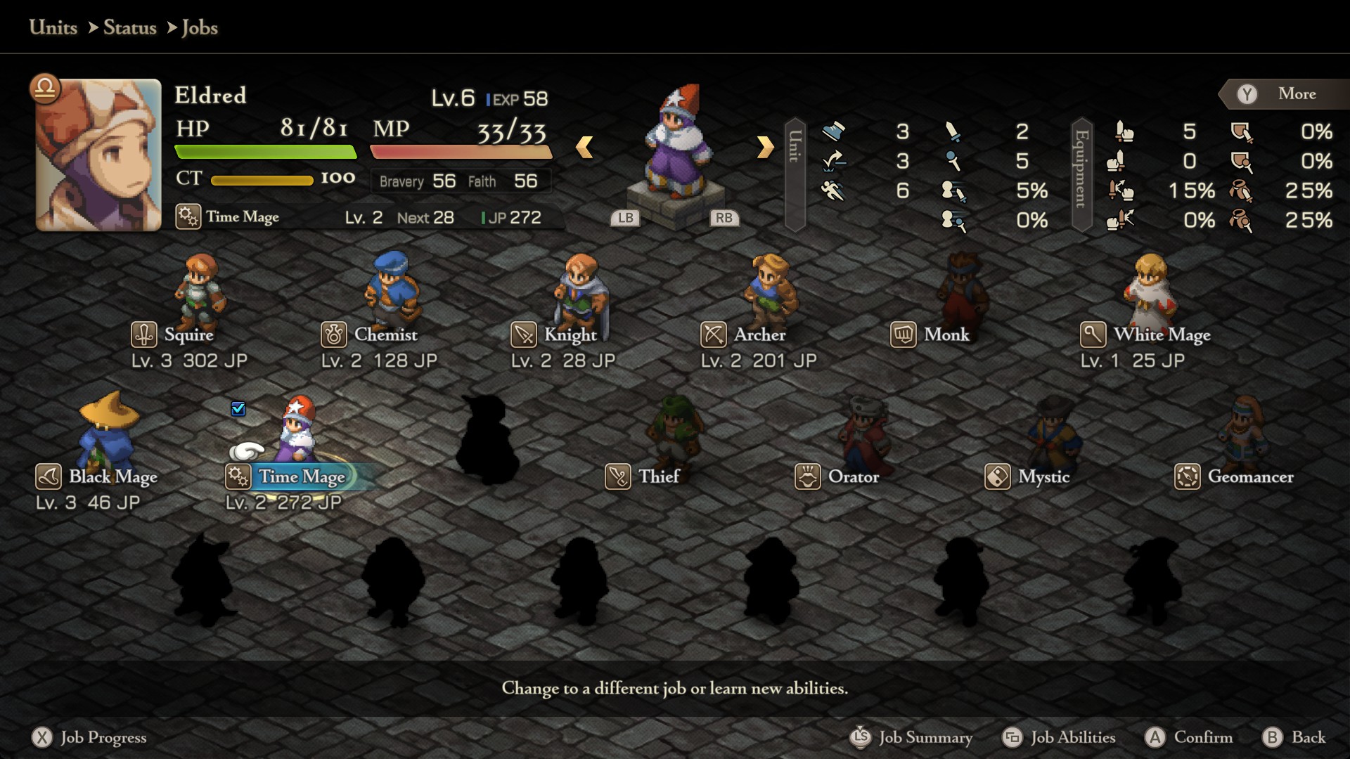20250923185120_1 | The Outerhaven Job list in <em>Final Fantasy Tactics – The Ivalice Chronicles</em>