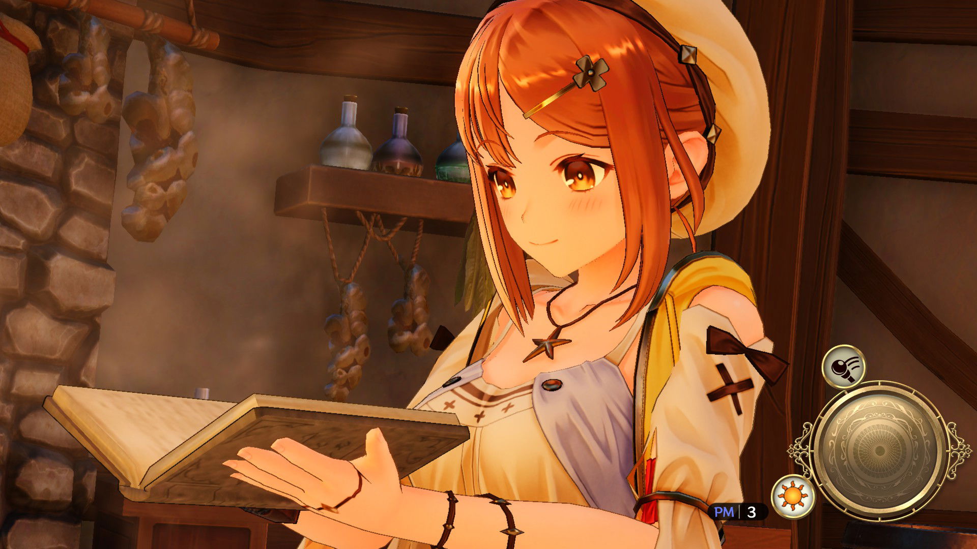 Screenshot of Ryza reading a book in Atelier Ryza: Ever Darkness & The Secret Hideout DX