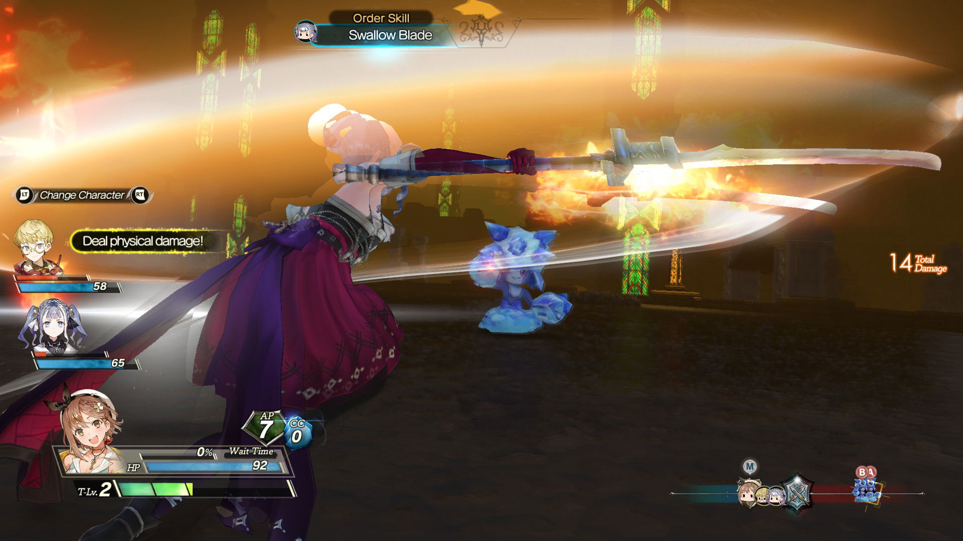 Ryza in combat screenshot from Atelier Ryza 2: Lost Legends & The Secret Fairy DX