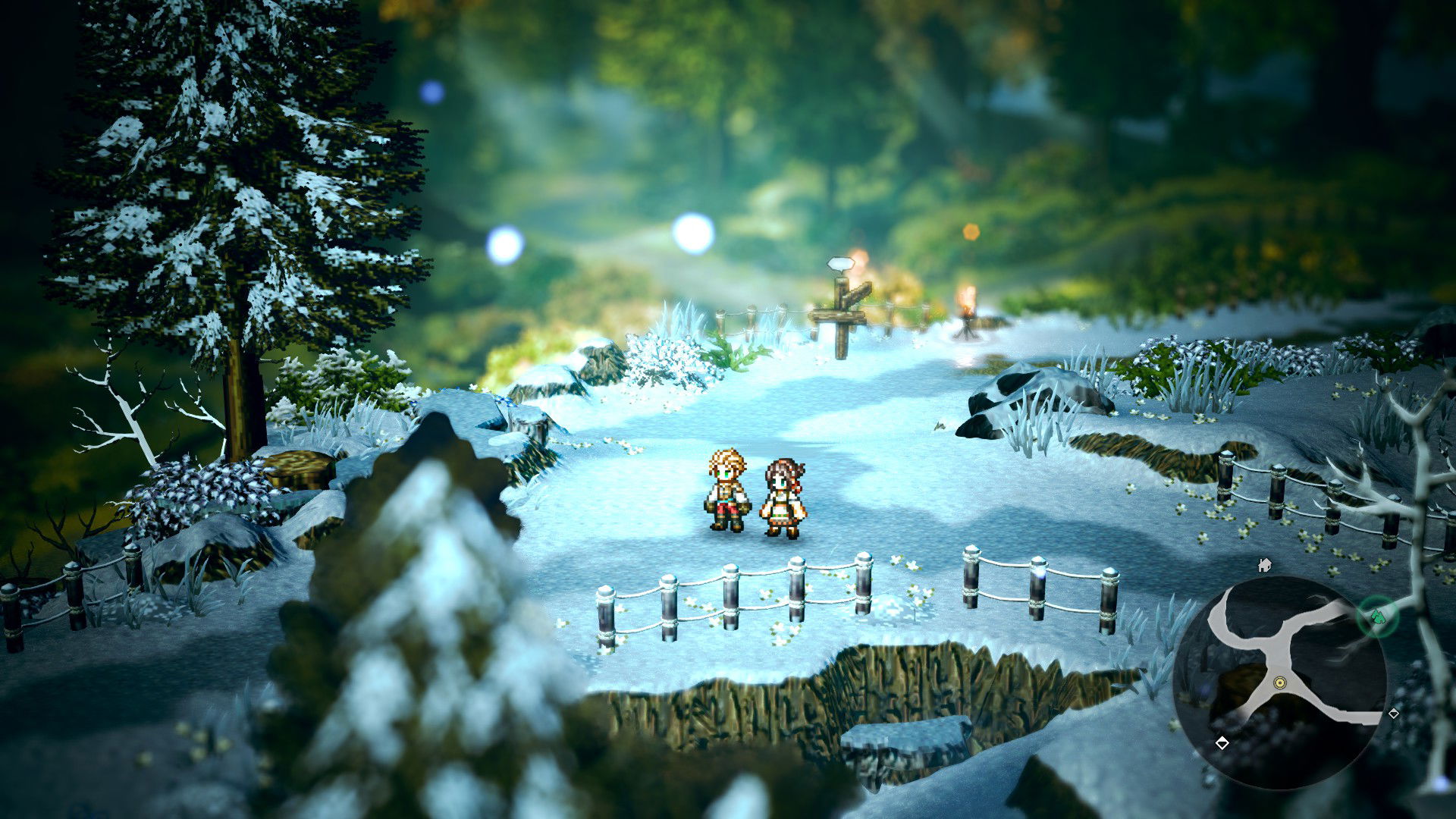 Custom created character with Stia in Octopath Traveler 0
