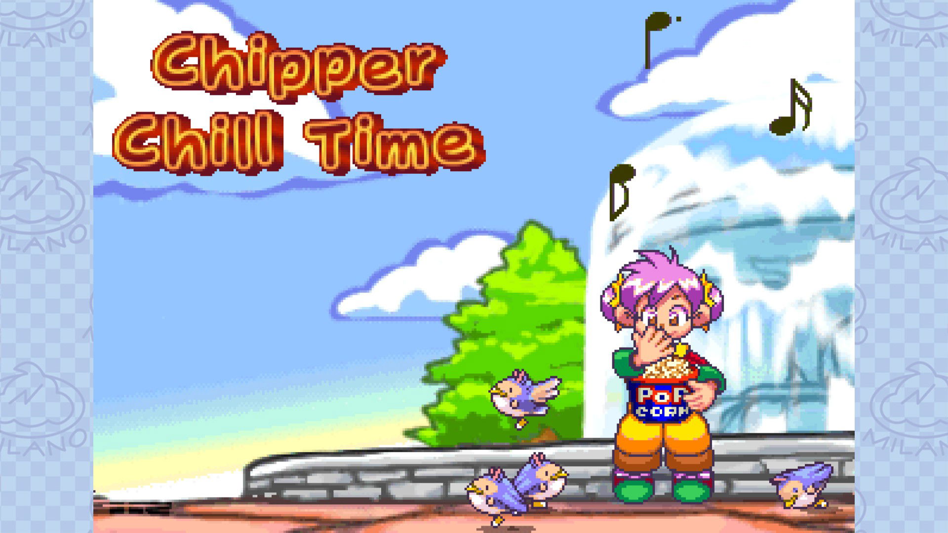 The park screen of Milano's Odd Job Collection