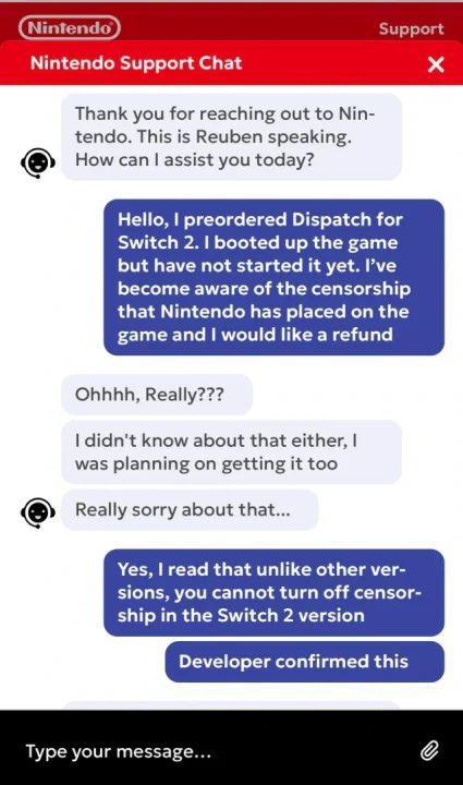 Dispatch refund Nintendo Switch 2 | The Outerhaven