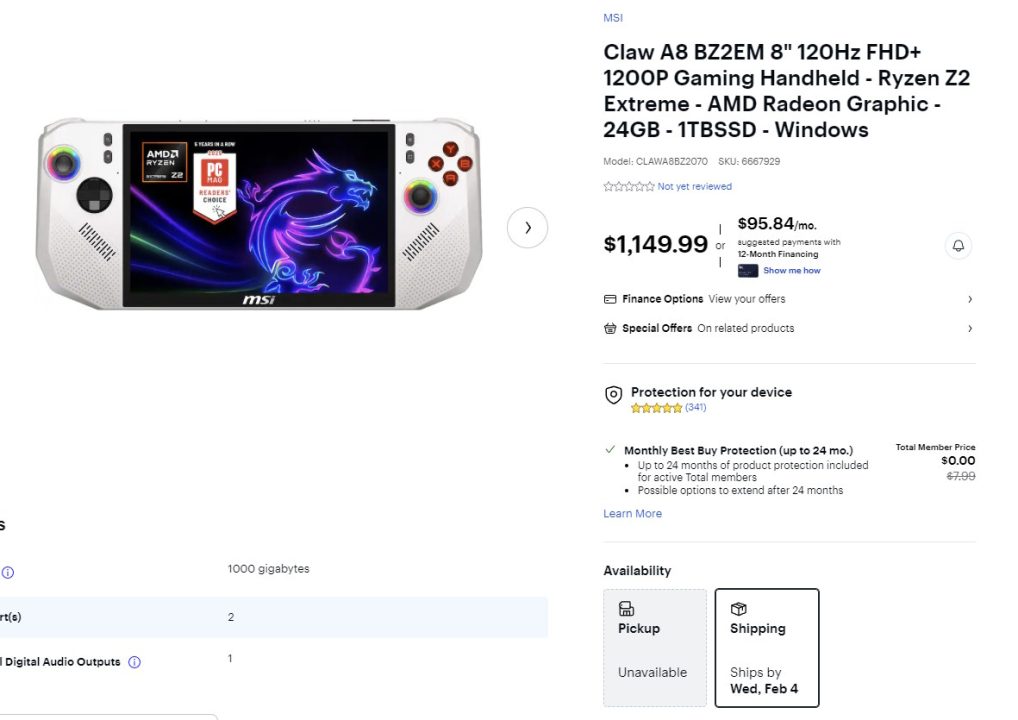 The MSI Claw A8 Shipping Soon - Best Buy | The Outerhaven The MSI Claw A8 Shipping Soon - Best Buy