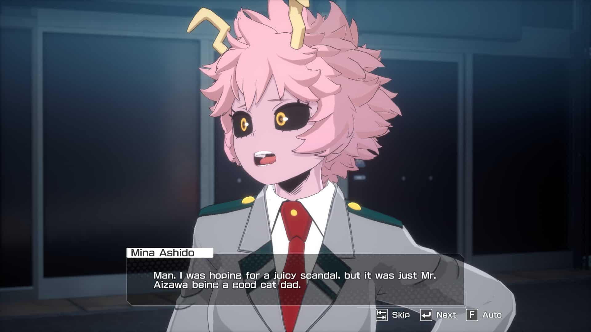 Dialogue scene in Uraraka's Hero Diary with Mina Ashido from MY HERO ACADEMIA: All's Justice
