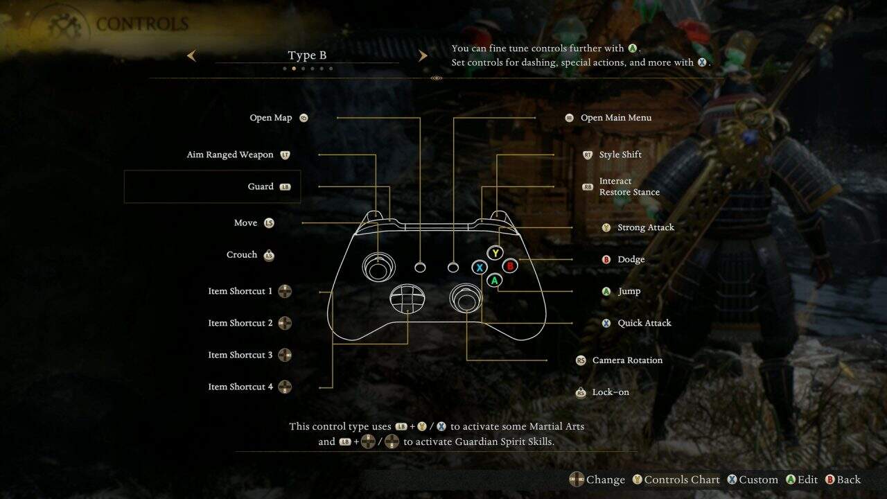 Nioh 3 Control Style B selected