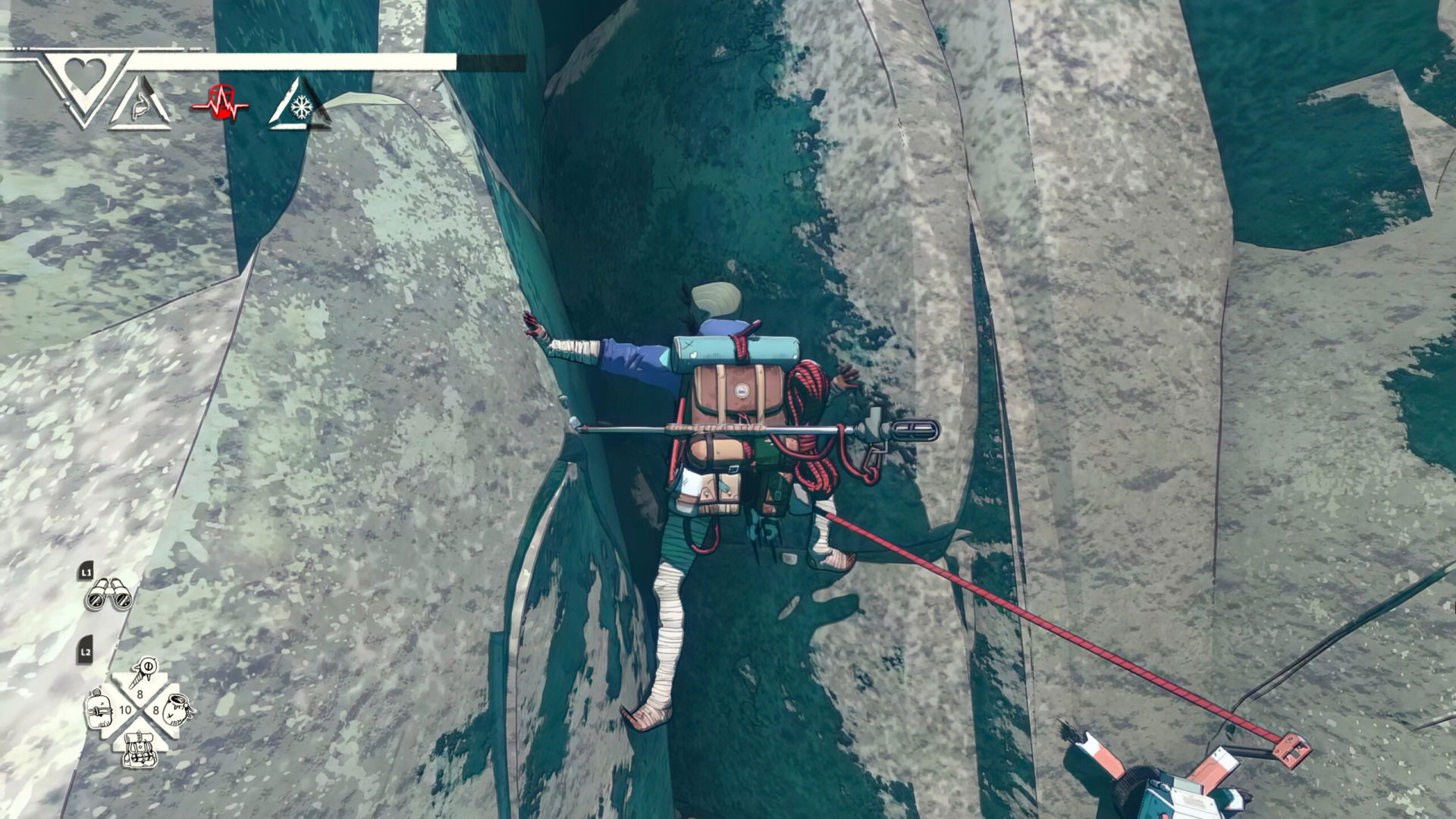 Cairn climbing gameplay screenshot showing mountain ascent