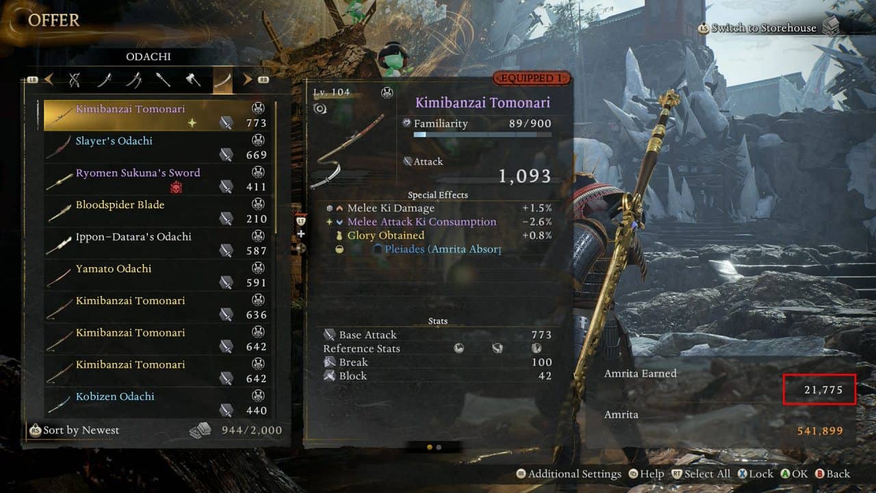 Nioh 3 Guide Farming Amrita with Spare Weapons 02