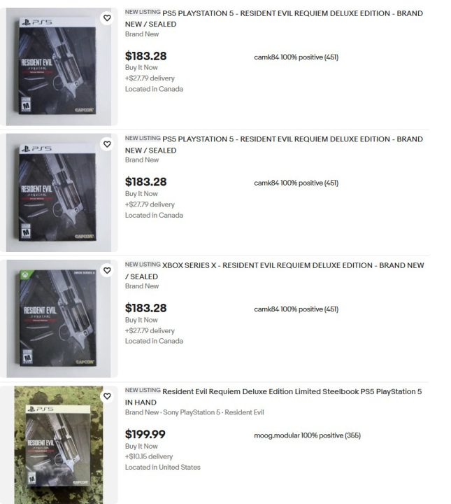 Resident Evil Requiem deluxe are all on ebay - | The Outerhaven Resident Evil Requiem Deluxe Edition listings on eBay