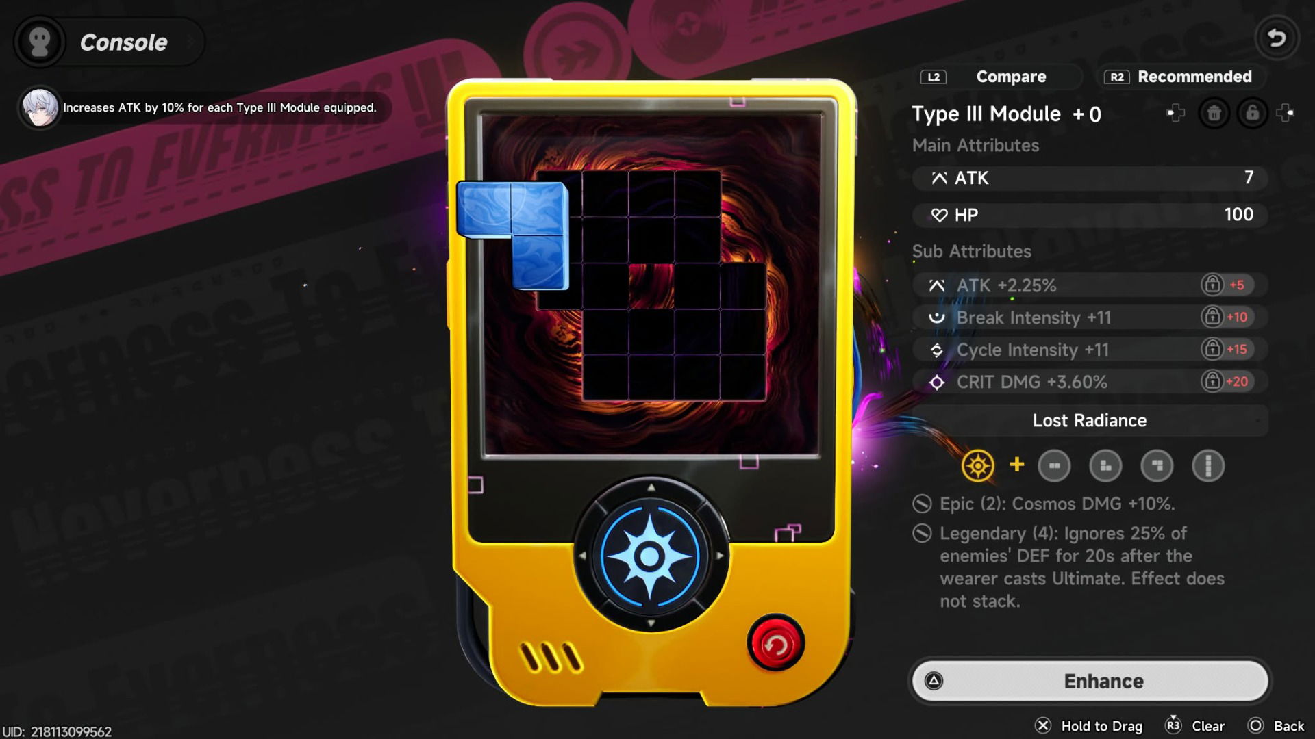 Console NTE | The Outerhaven A character's Console in Neverness To Everness