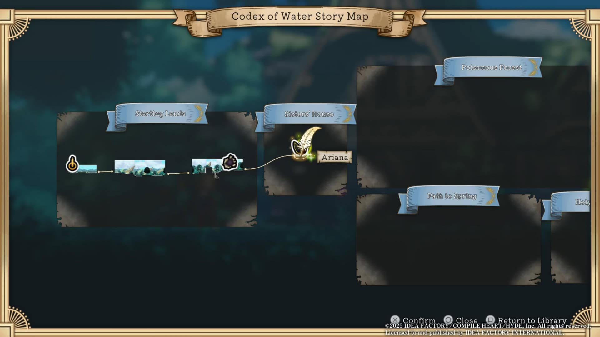 Ariana elder codex map | The Outerhaven Map screen of the codex of water from Ariana and the Elder Codex