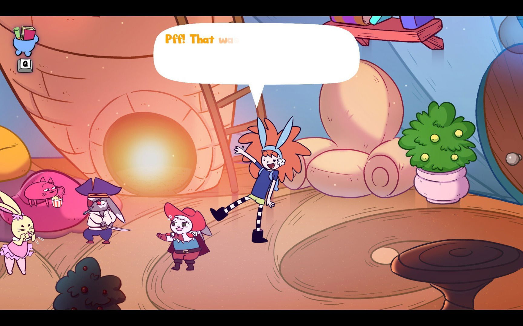 Apopia moly house | The Outerhaven Mai and the three musketeers in Moly's Big house from Apopia: Sugar Coated Tale