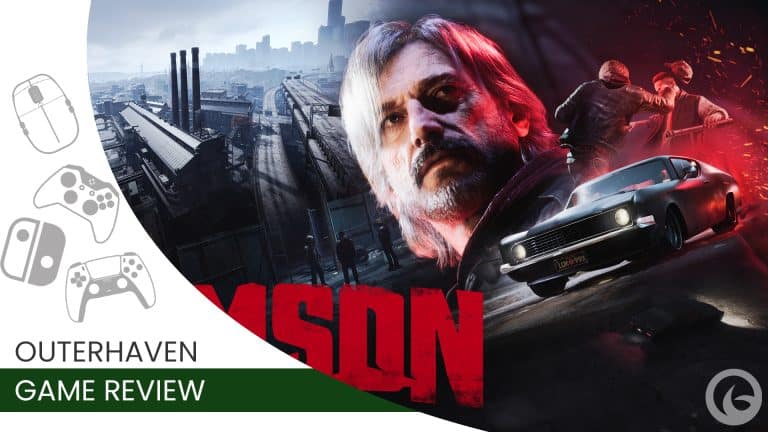 Samson Review Header | The Outerhaven Samson Review Header Featuring Samson Key Art With The Outerhaven Game Review Overlay On Top