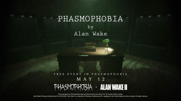 Key art for the collaboration of Phasmophobia and Alan Wake 2