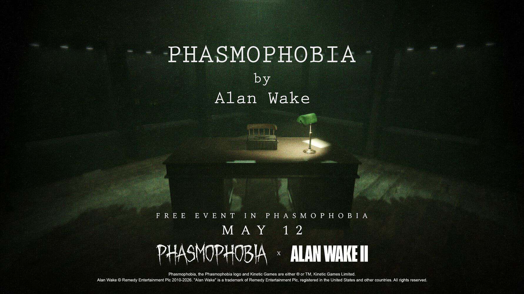 phas_aw_teaser_keyart_16x9 1 | The Outerhaven Key art for the collaboration of Phasmophobia and Alan Wake 2