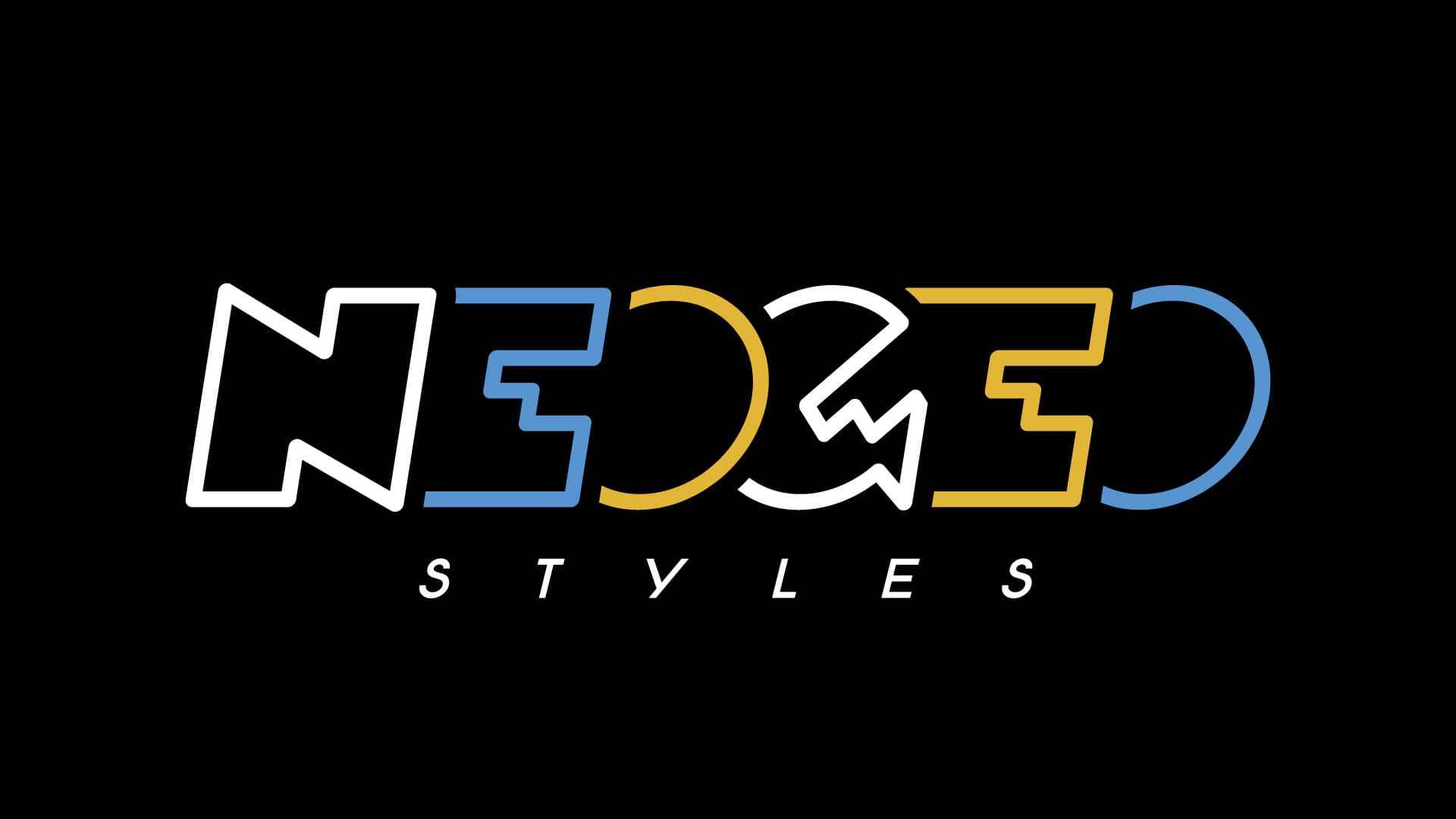 1920x1080-01 | The Outerhaven Logo for Newsed Styles: stylized, colorful wordmark on a black background with white, blue, and gold outlines.