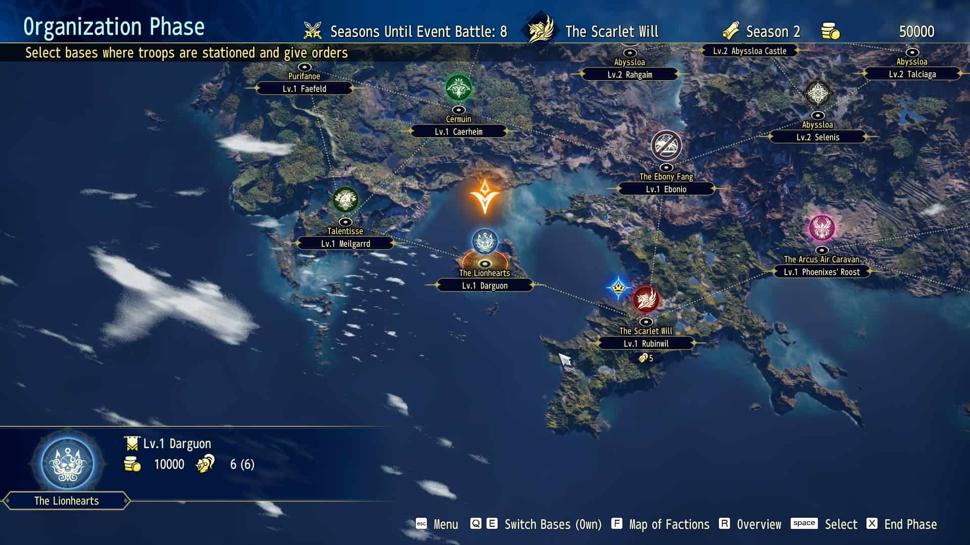 brigandine abyss organization | The Outerhaven A screenshot of the organization phase from a season in BRIGANDINE ABYSS