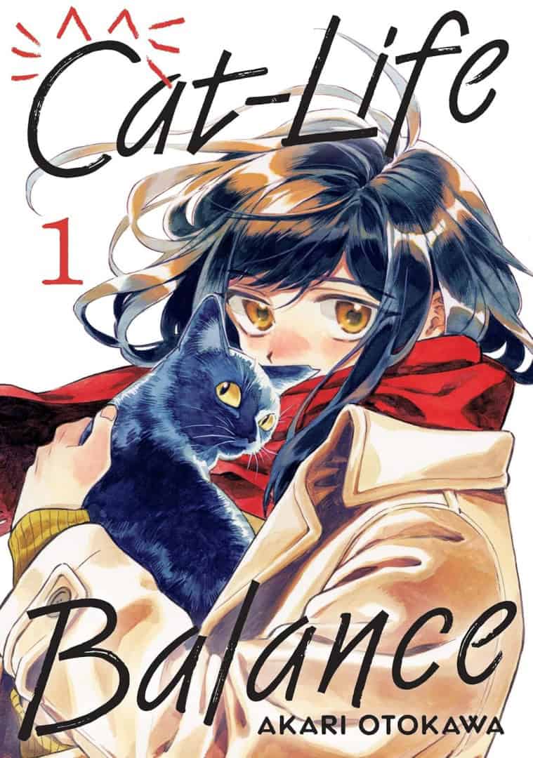 Manga cover for Cat-Life Balance, vol. 1, showing a girl with dark hair and a blue cat.