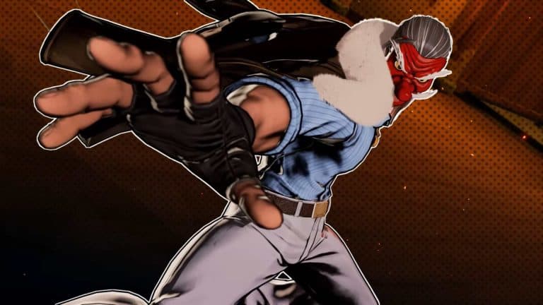 Dynamic comic-style illustration of a masked wrestler leaping toward the viewer with fist extended.