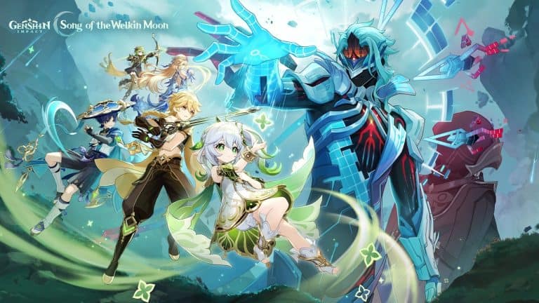 Youtube Genshin Impact Version Luna VII | The Outerhaven Key art and YouTube thumbnail for Version Luna VII "Truth Amongst the Pages of Purana" update of Genshin Impact