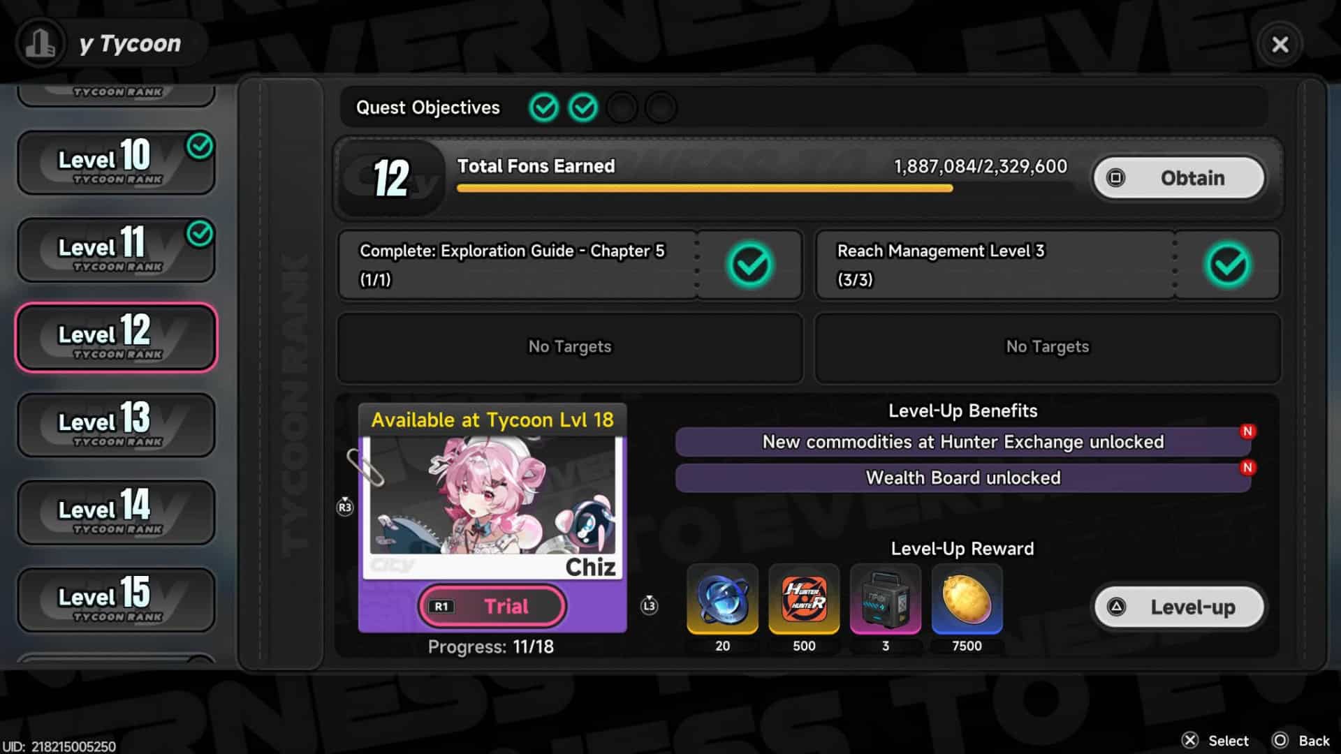 Neverness To Everness city tycoon | The Outerhaven City Tycoon level screen in Neverness To Everness