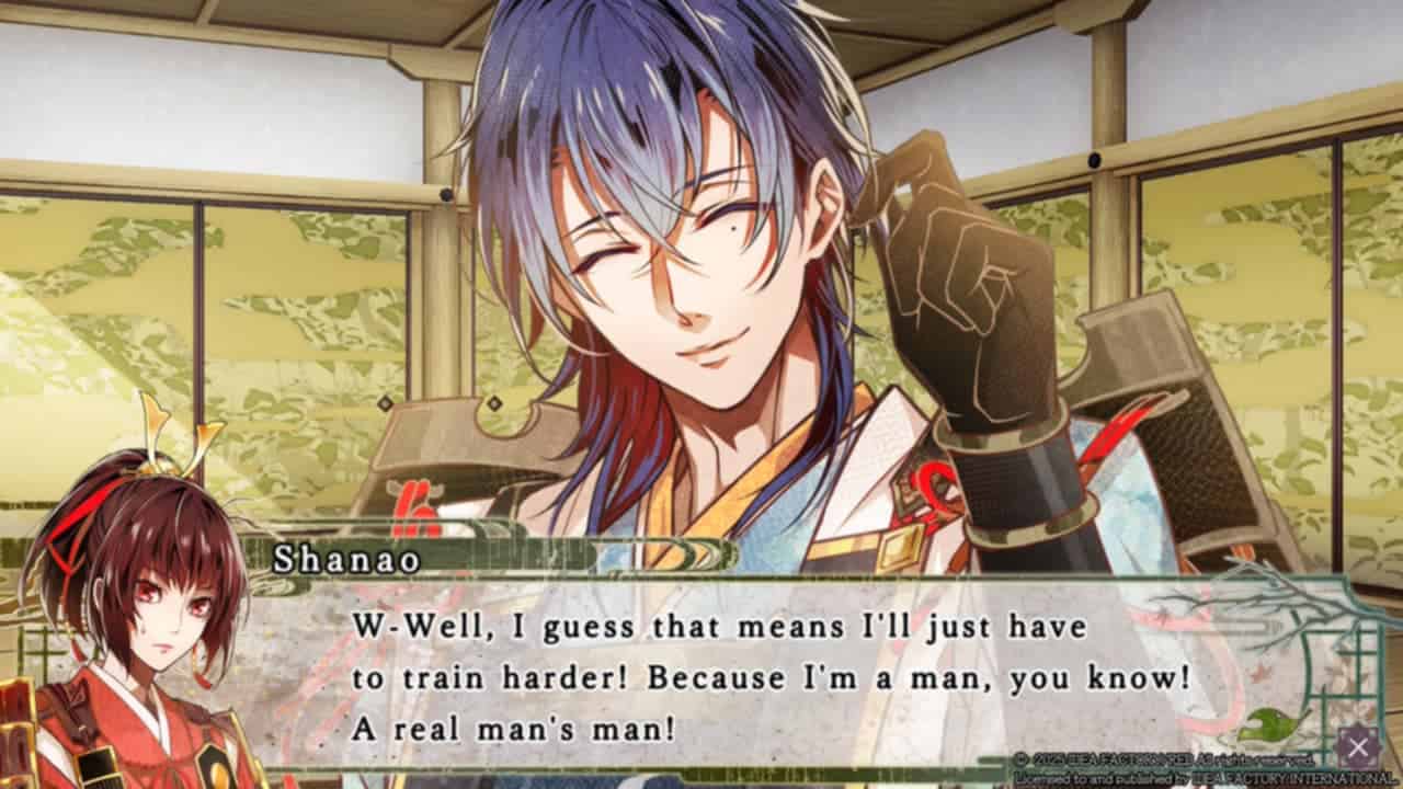 Birushana Shanao mans man | The Outerhaven A speaking dialogue scene with Yoshitsune Minamato from Birushana: Winds of Fate