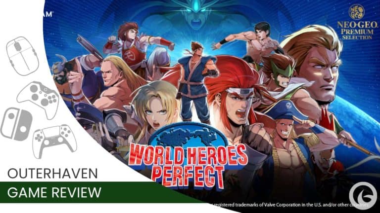 Video_Games | The Outerhaven Banner showing multiple World Heroes Perfect characters, promoting Outerhaven's game review feature.