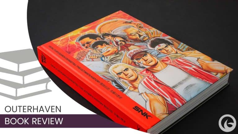 1920-1080-max | The Outerhaven Diagonal view of a bright red-spined manga book on a dark surface with 'OUTERHAVEN BOOK REVIEW' text overlay.