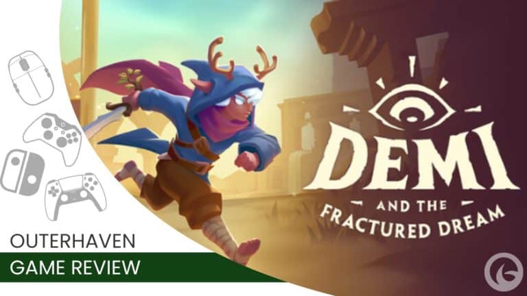 DemiandtheFracturedDreampreview1 | The Outerhaven Outerhaven game review banner featuring a rogue-like character leaping with a sword, and the game title Demi and the Fractured Dream.