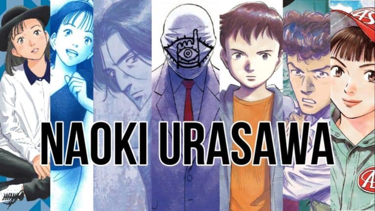 Naoki Urasawa | The Outerhaven Collage banner featuring multiple Naoki Urasawa characters with bold 'NAOKI URASAWA' text across the center.