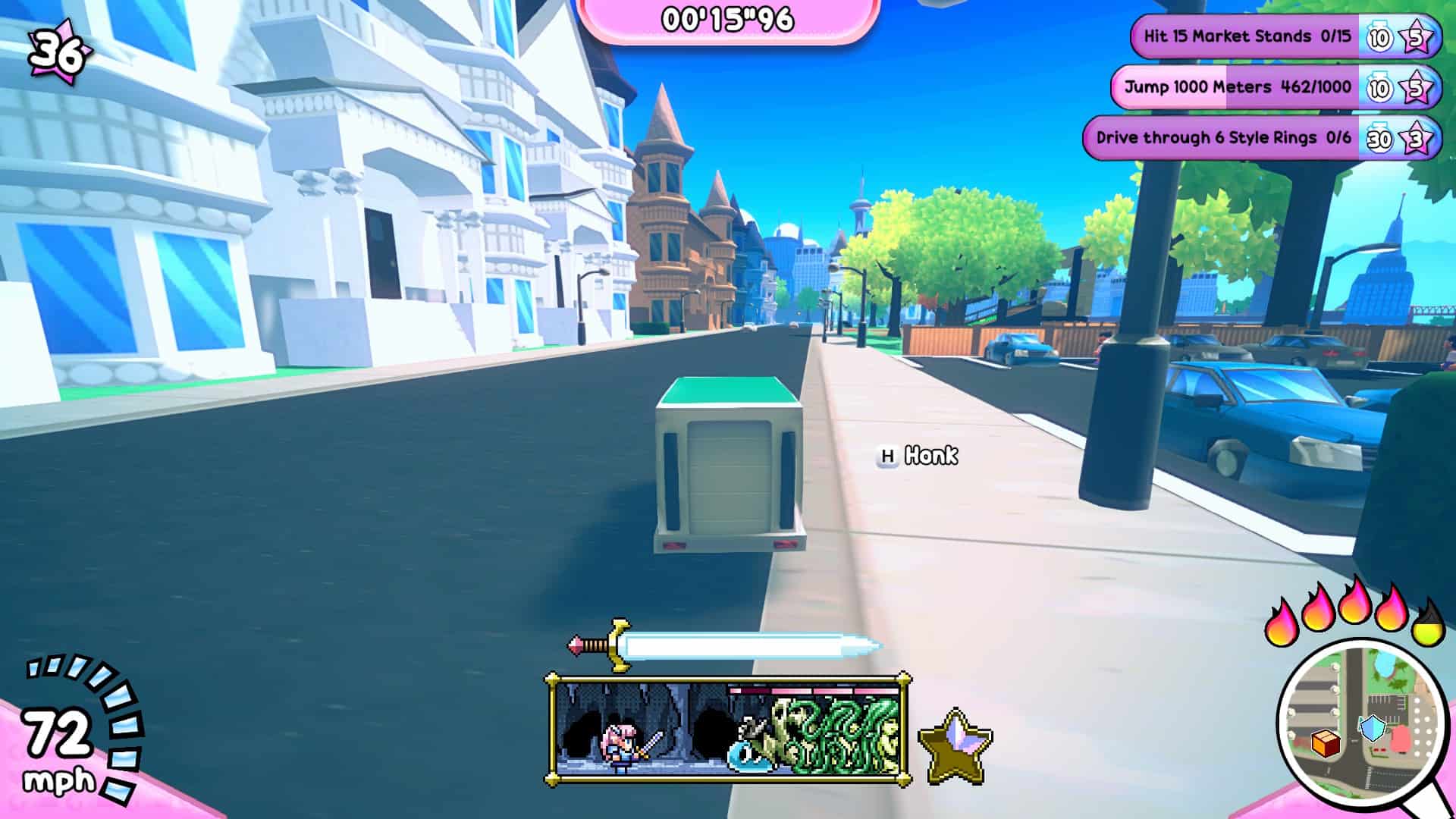 truck kun normal screen | The Outerhaven Normal screenshot of the HUD during gameplay in Truck-Kun is Supporting me from Another World?!