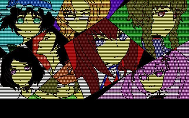 Steins Gate | The Outerhaven Collage of eight anime-style characters in separate colorful panels with varied expressions.