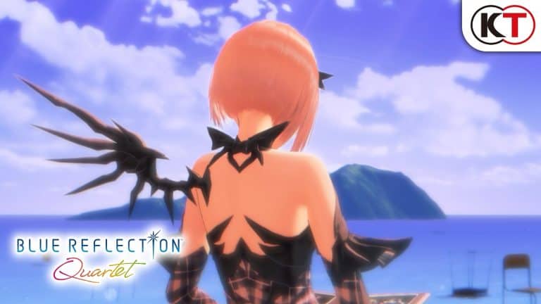 YouTube thumbnail for the launch trailer for BLUE REFLECTION Quartet