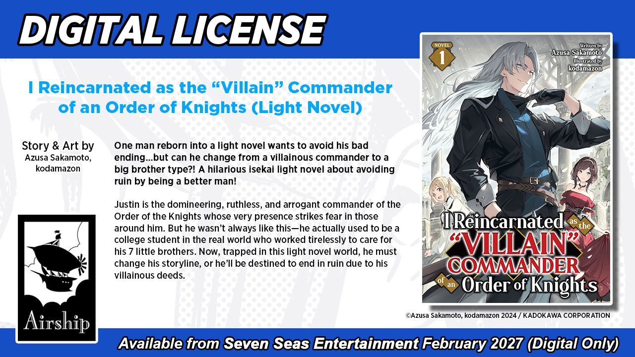 HMb3FWxW0AAN94x | The Outerhaven Promotional banner for the light novel 'I Reincarnated as the Villain Commander of an Order of Knights' with the book cover on the right.