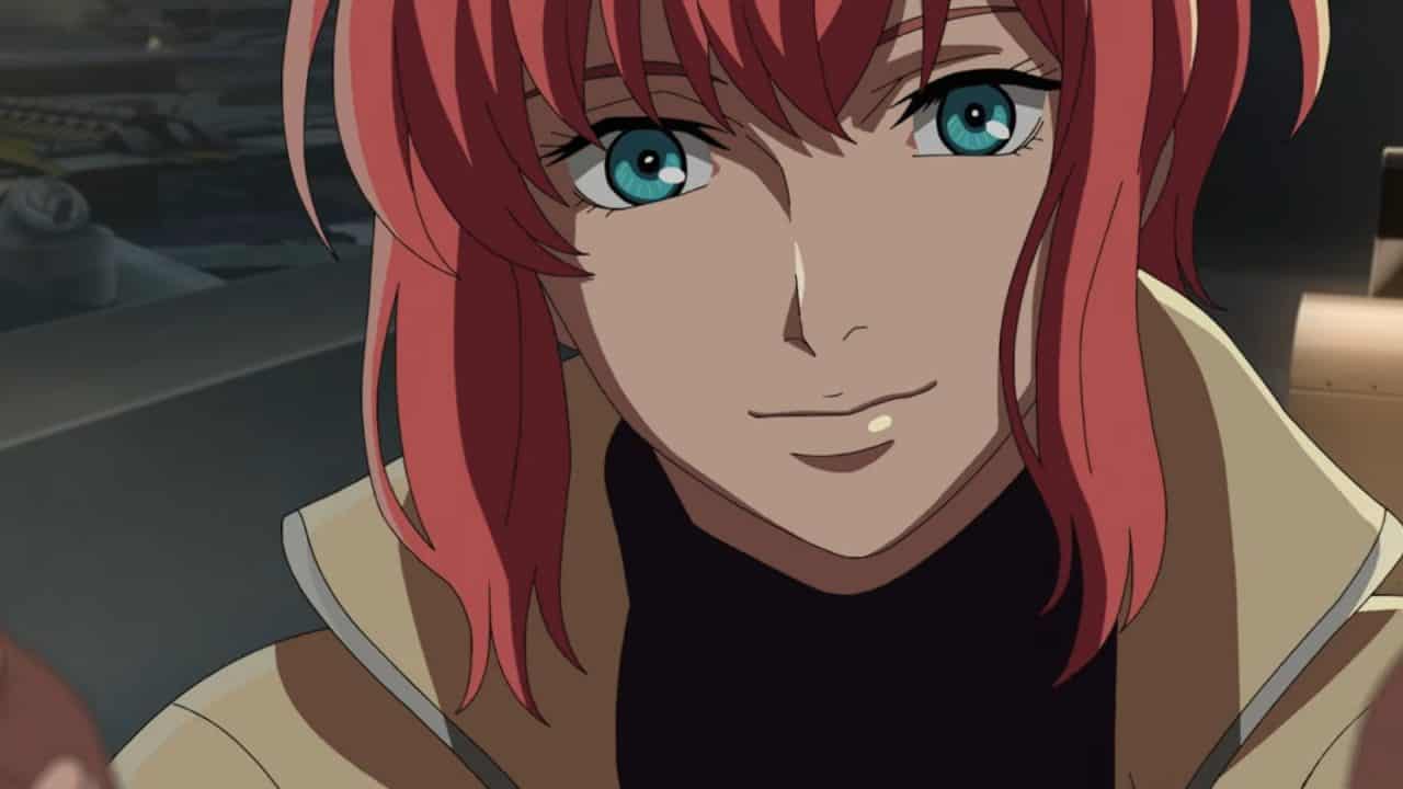_Mobile Suit Gundam RG XARX-ZERO_ Teaser 0-29 screenshot | The Outerhaven Close-up of a pink-haired anime girl with teal eyes, smiling softly.