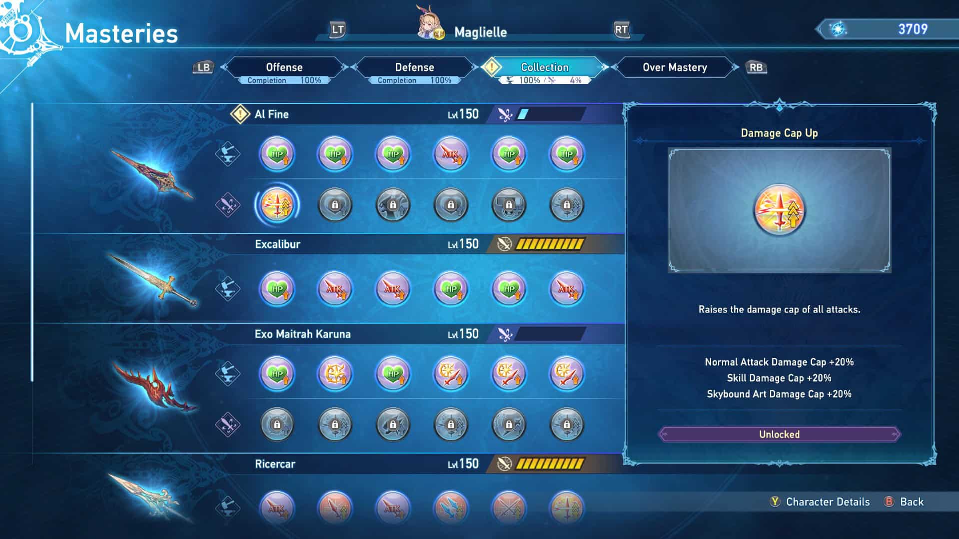 weapon master collection granblue fantasy relink | The Outerhaven Magilelle weapon mastery nodes screen in Granblue Fantasy: Relink - Endless Ragnarok
