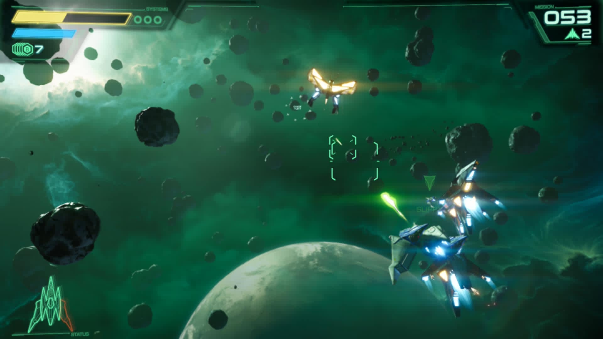 Star Fox shooting | The Outerhaven Fox in an Arwing shooting ships in Star Fox