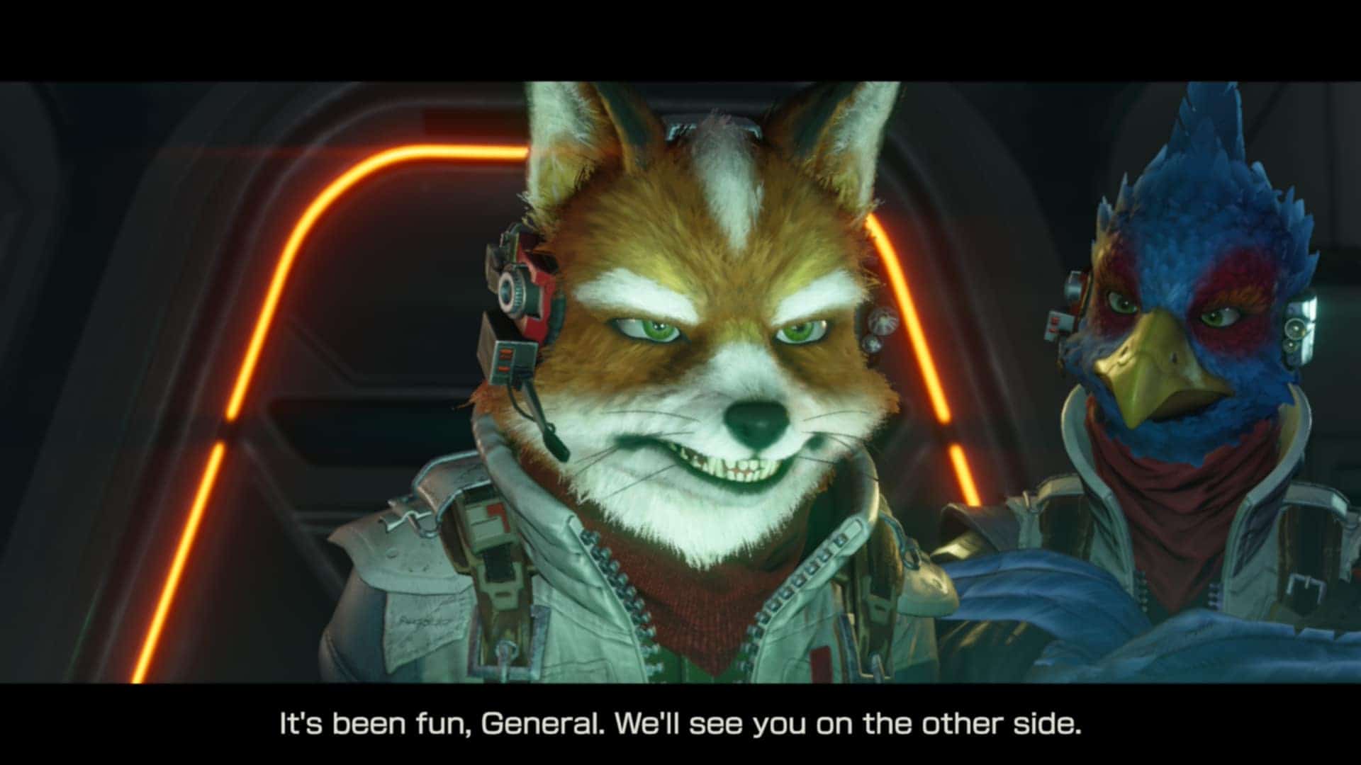Star Fox cinematic fox | The Outerhaven Fox talking to General Pepper in Star Fox Says " It's been fun, General. We'll see you on the other side."
