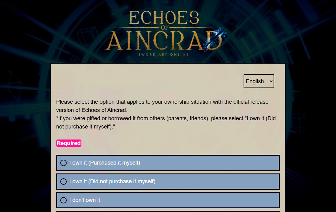 echoes of aincrad survey image | The Outerhaven echoes of aincrad survey image
