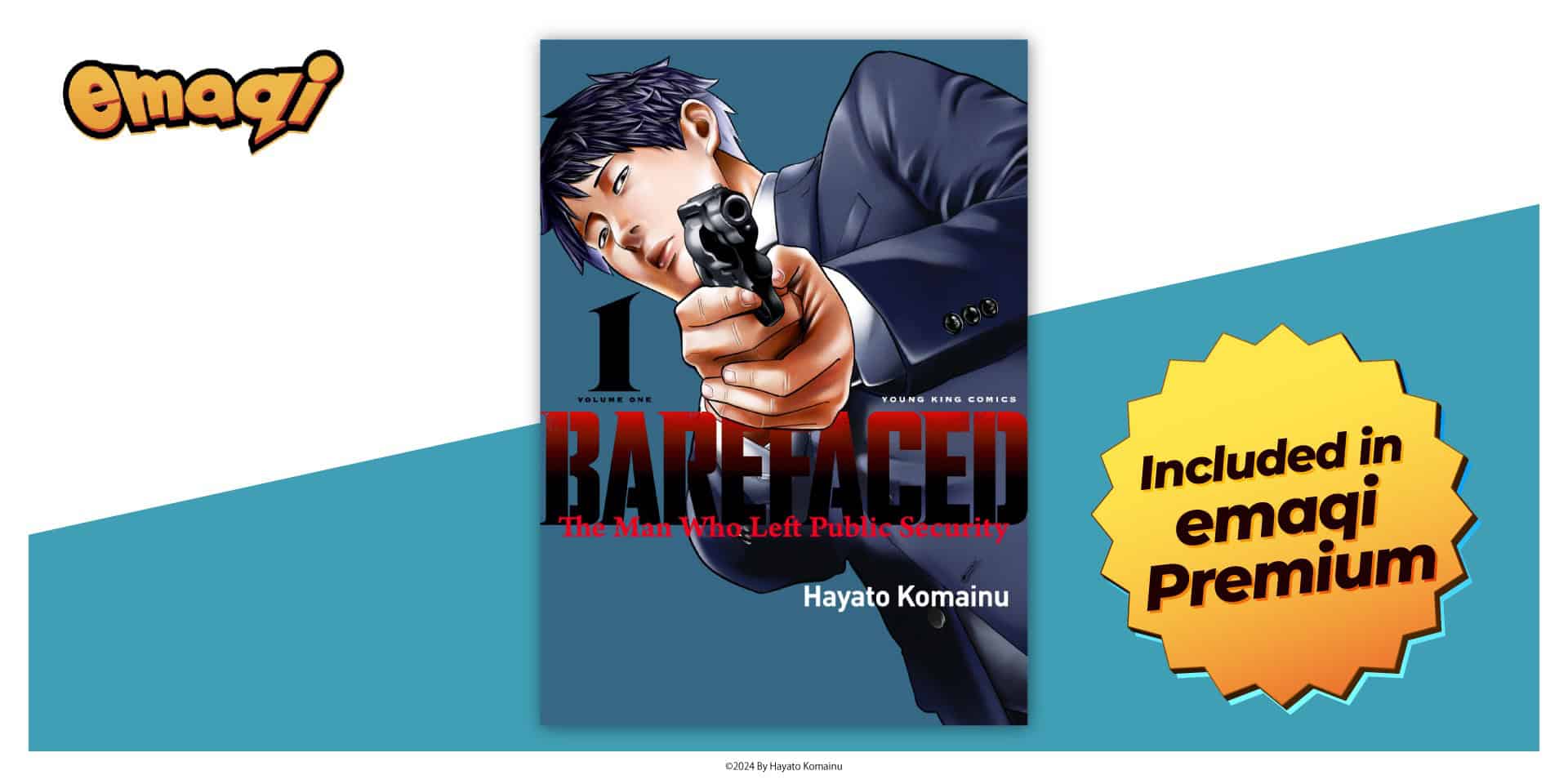 Barefaced | The Outerhaven Book cover of 'Barefaced' showing a man in a suit aiming a pistol, with the subtitle 'The Man Who Left Public Security' and author credit, set on a blue/teal background.