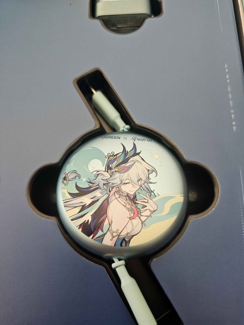 honkai retractable cord | The Outerhaven Front picture of the retractable USB-C cord from the Honkai: Star Rail X UGREEN Gift Set