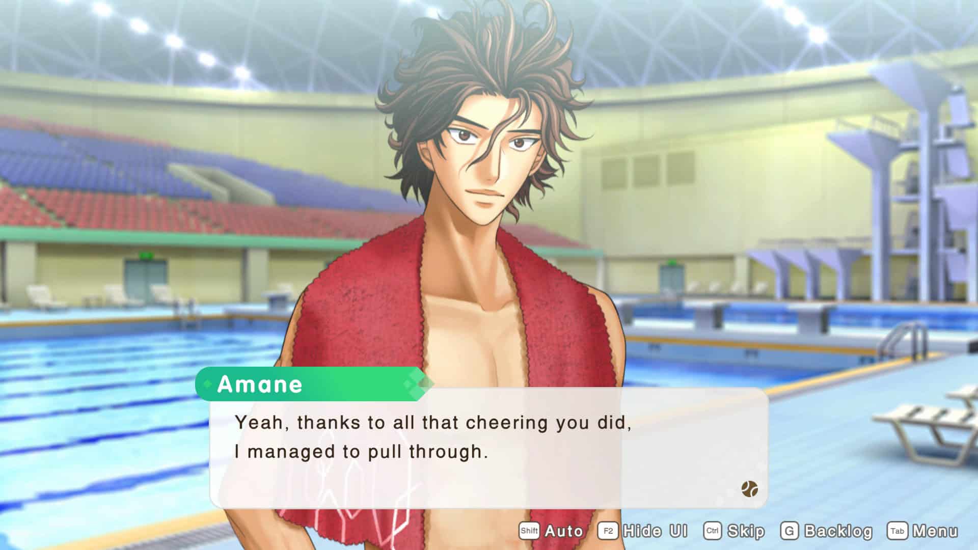 Hikaru Amane swim trunks | The Outerhaven Dialogue scene with Hikaru Amane in his swimming trunks in The Prince of Tennis Sweet School Festival