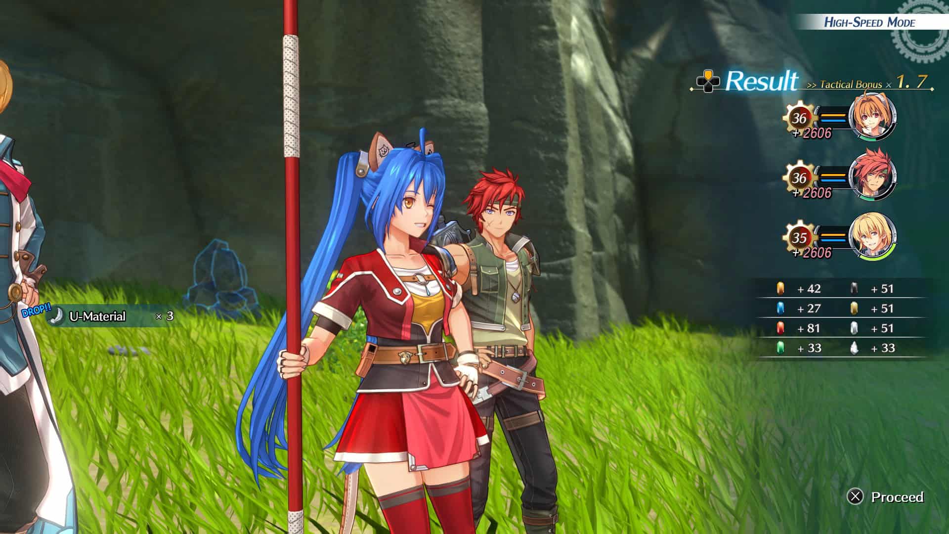 Estelle agate combat | The Outerhaven victory screen with Estelle and Agate from the demo of Trails in the Sky 2nd Chapter